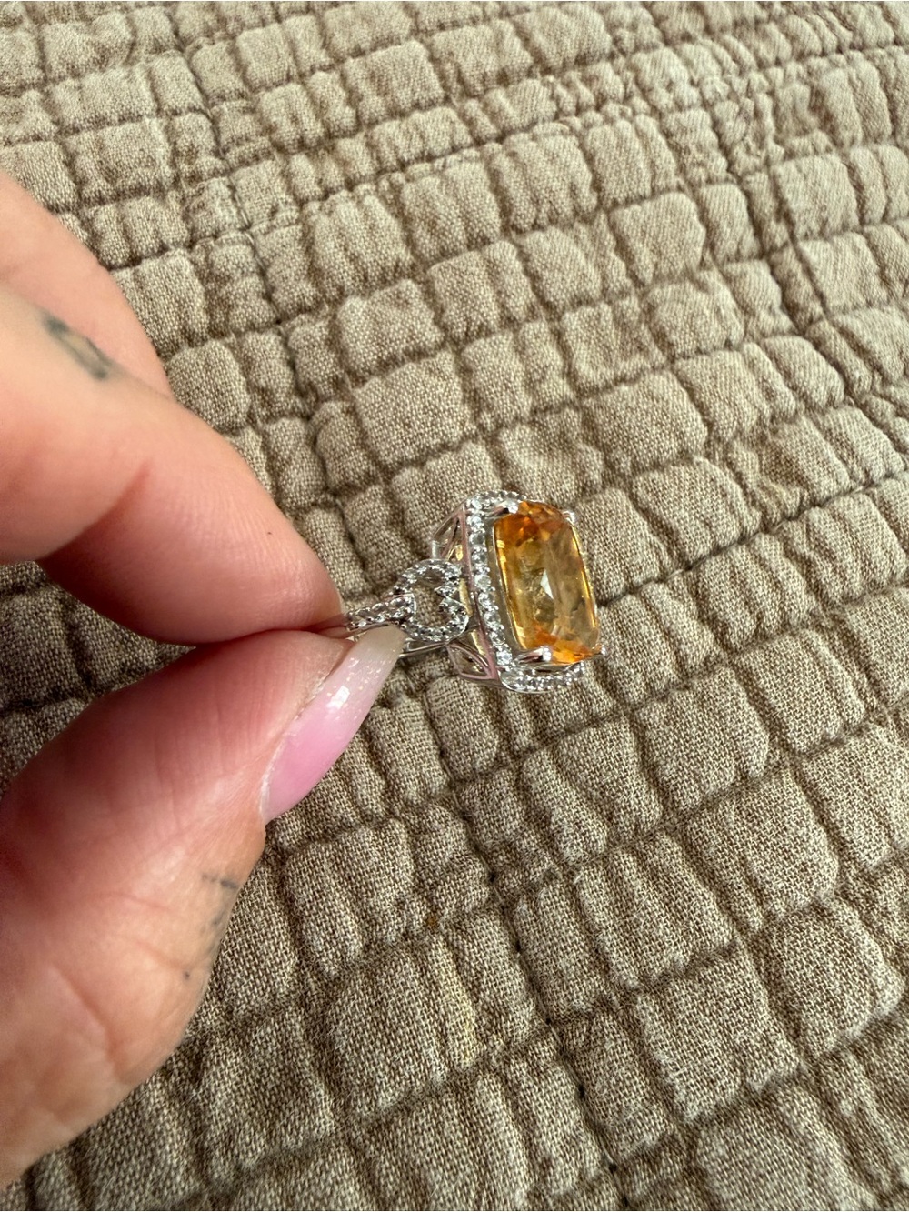 Genuine Citrine Birthstone Ring - Picture 9 of 9